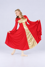 Girls' Metallic Cross-Panel Praise Dance Dress