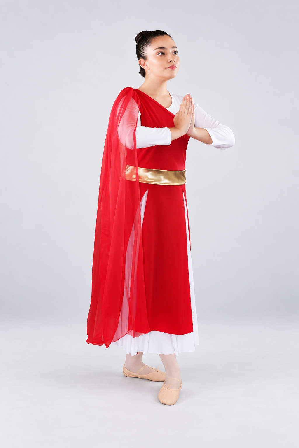 Girls' Asymmetrical Chiffon Praise Dance Tunic