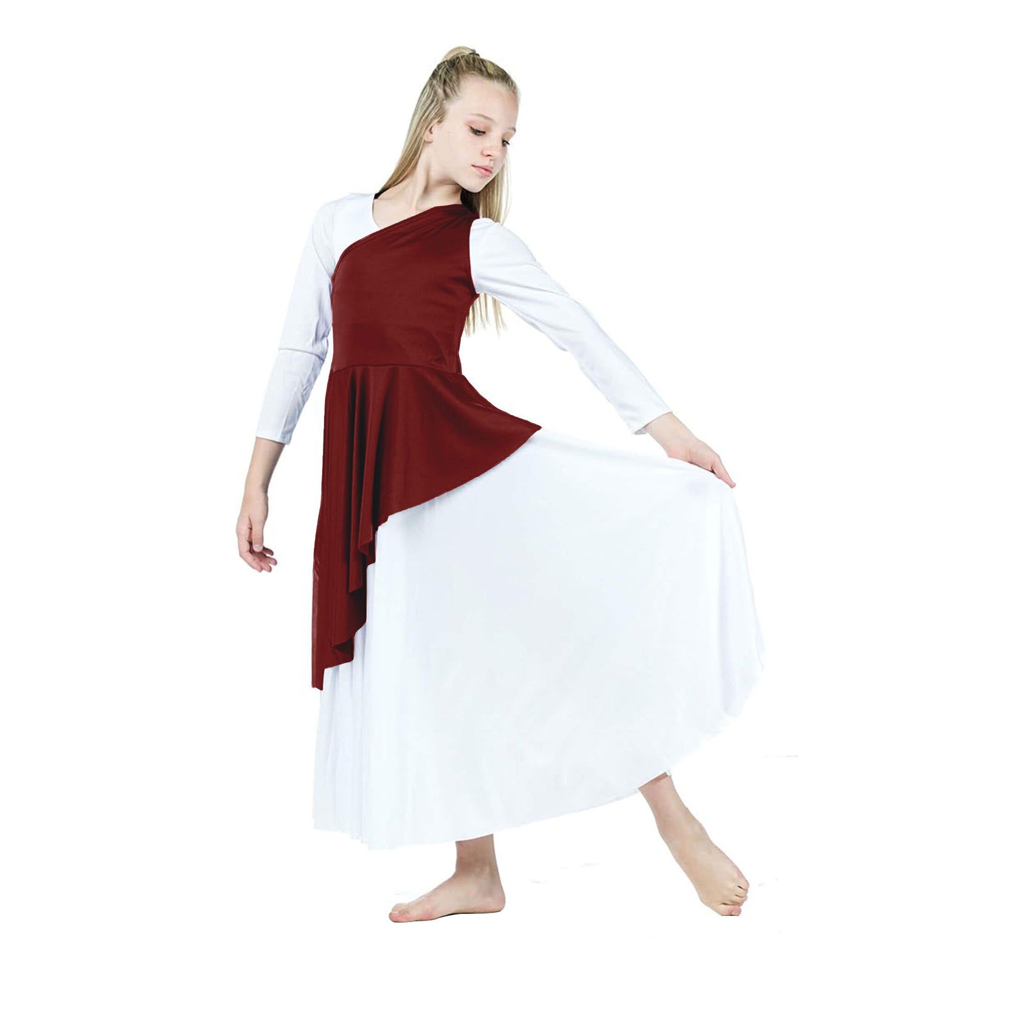 Child Diagonal Cut Flowy Dance Tunic (dress not included)