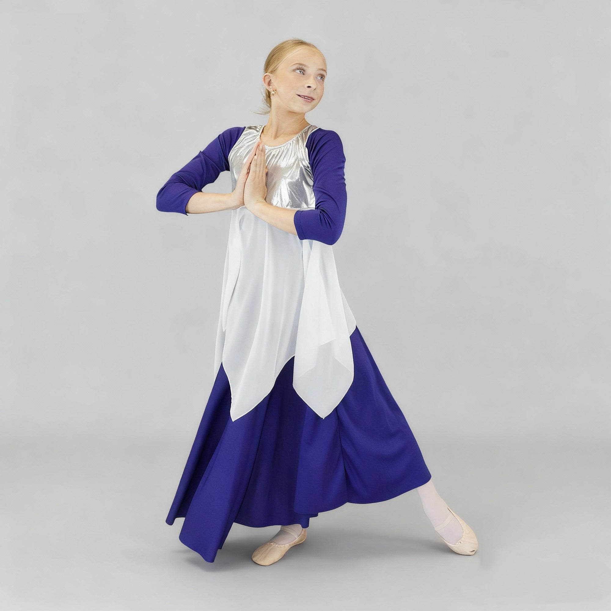 Danzcue Girls Worship Top Metallic Patchwork Sleeveless Dance Tunic