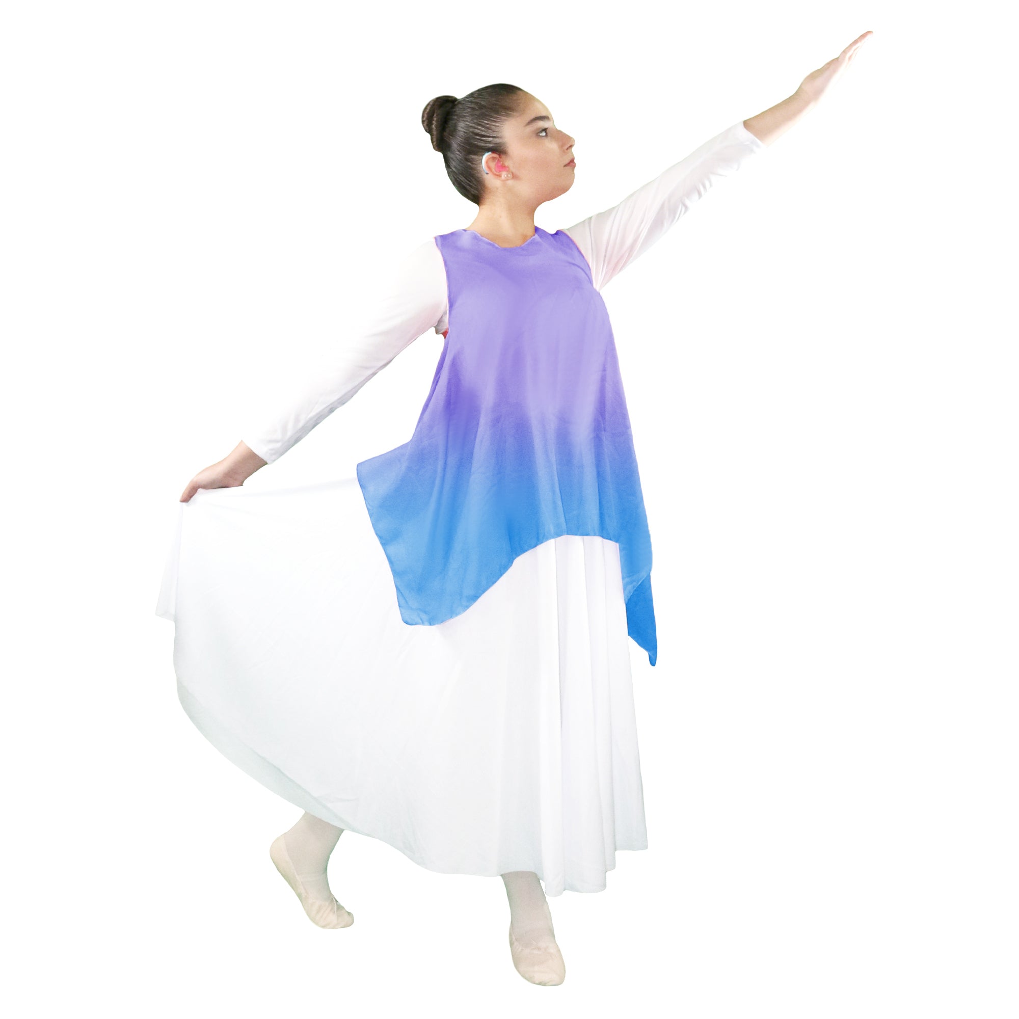Danzcue Womens Watercolor Chiffon Tunic