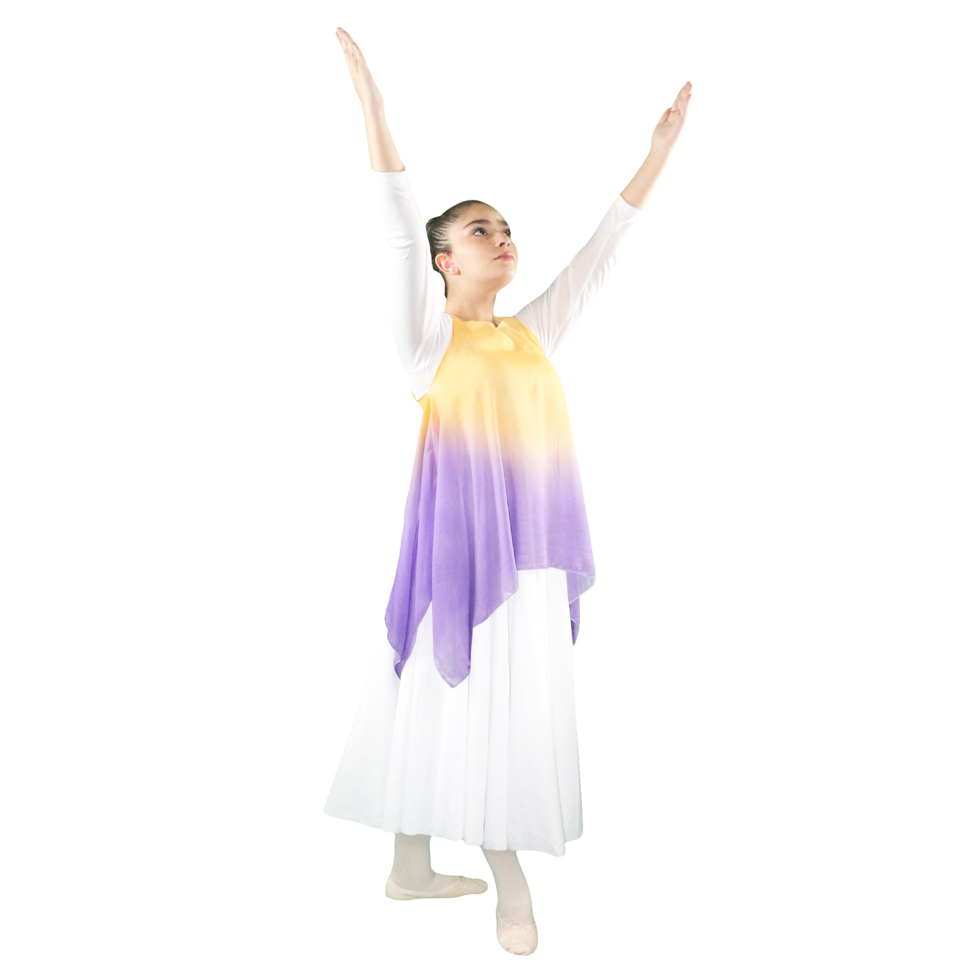 Danzcue Womens Watercolor Chiffon Tunic