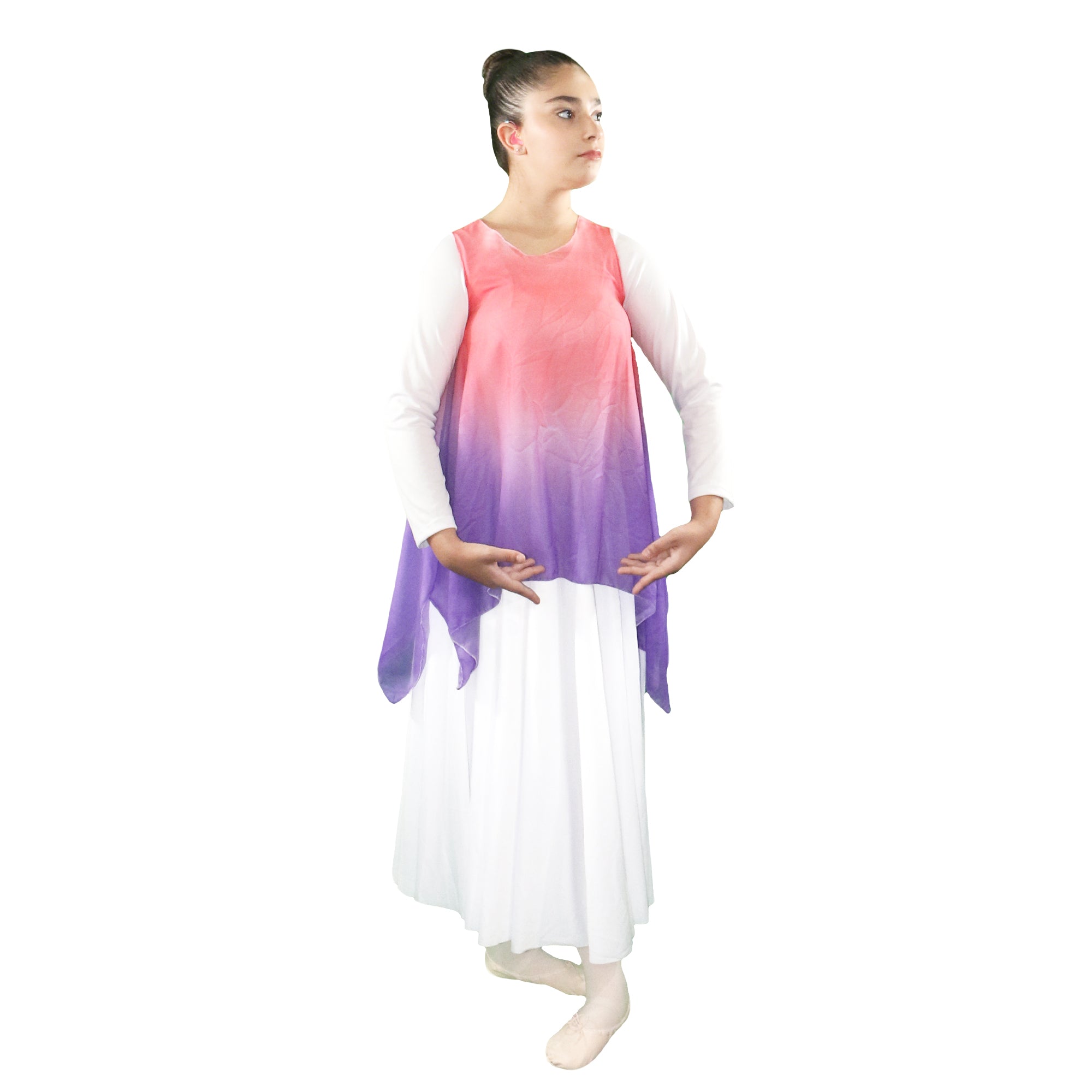Danzcue Womens Watercolor Chiffon Tunic