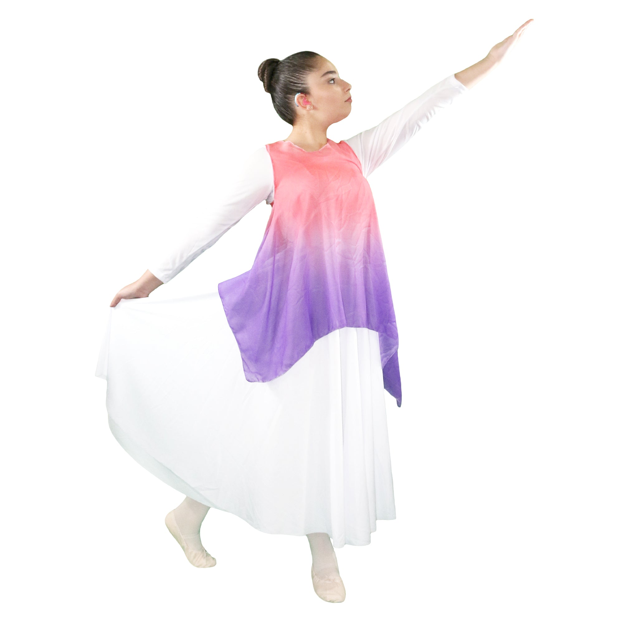 Danzcue Womens Watercolor Chiffon Tunic