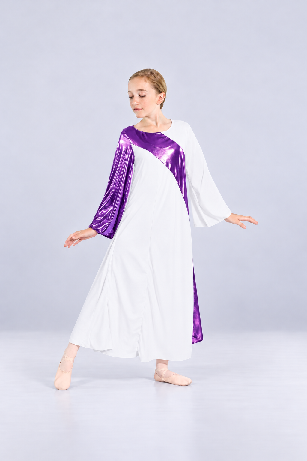 Girls' Metallic Colorblock Praise Dance Dress