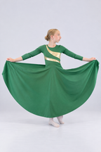 Girls' Long Sleeve Metallic Wave Praise Dance Dress