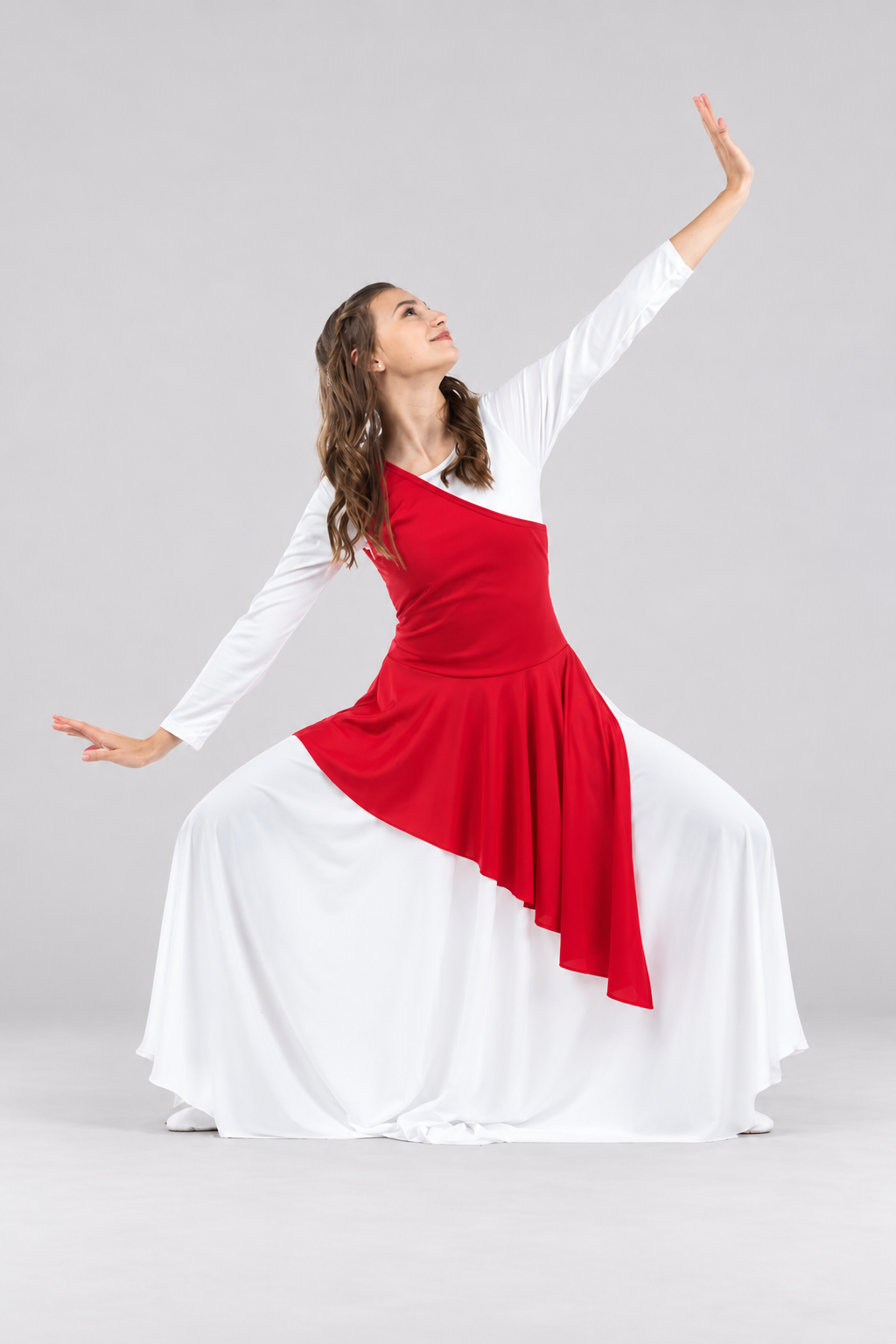 Women's One-Shoulder Asymmetrical Praise Dance Tunic