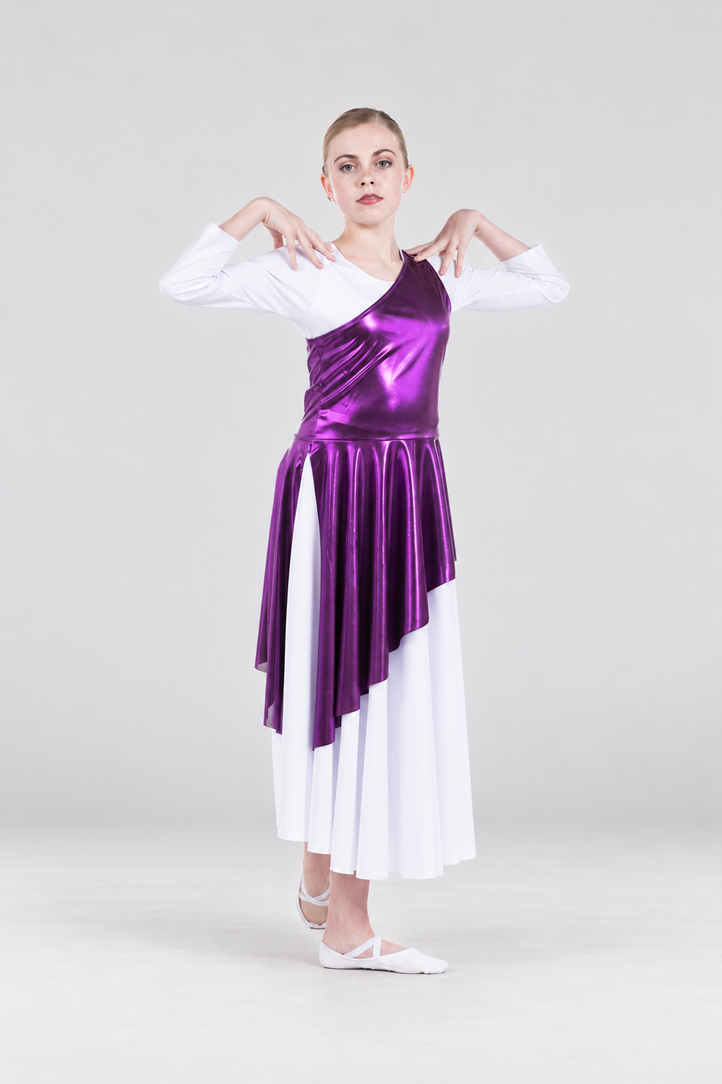 Girls' One-Shoulder Asymmetrical Praise Dance Tunic