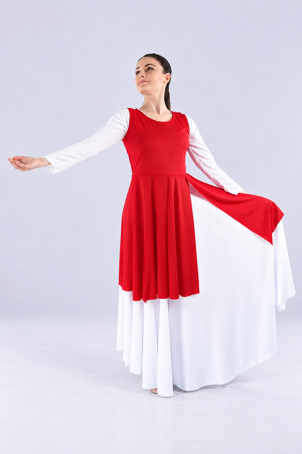 Women's Sleeveless Split Hem Praise Dance Tunic