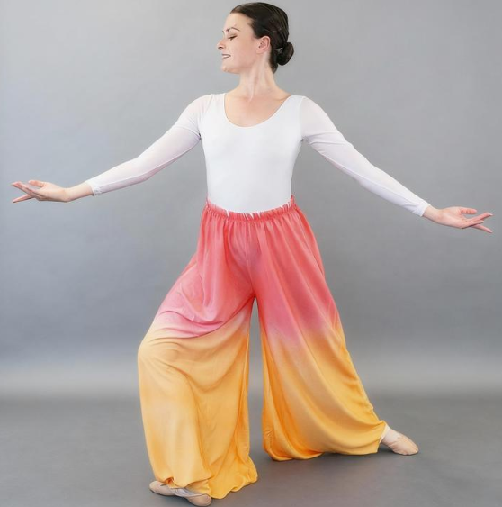 Ombre Gradient Wide Leg Dance Pants