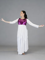 Metallic Chest Chiffon Overlay Dance Tunic (dress not included)