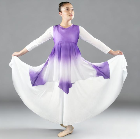 Child Watercolor Ombre Chiffon Dance Tunic (dress not included)