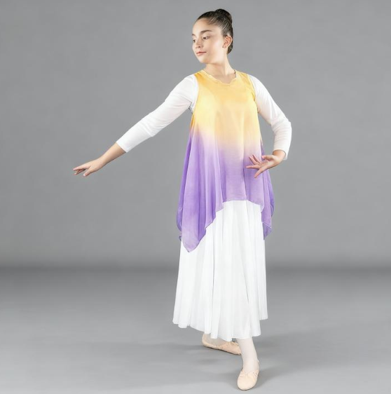 Child Watercolor Sleeveless Chiffon Tunic (dress not included)