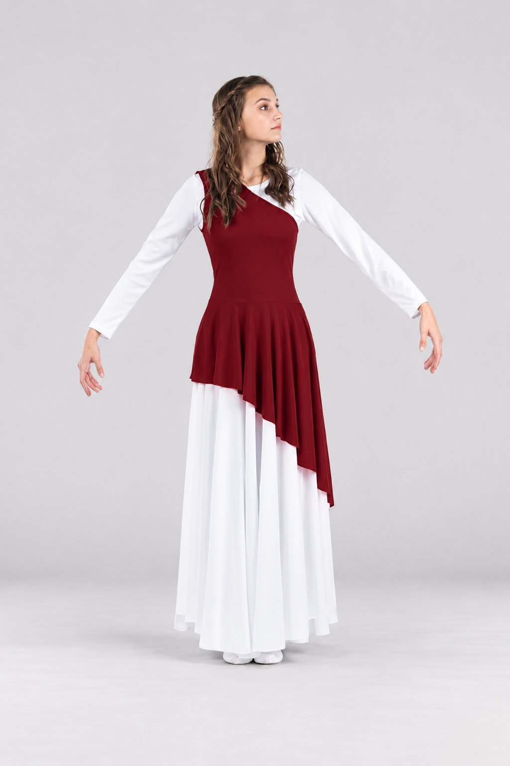 Women's One-Shoulder Asymmetrical Praise Dance Tunic