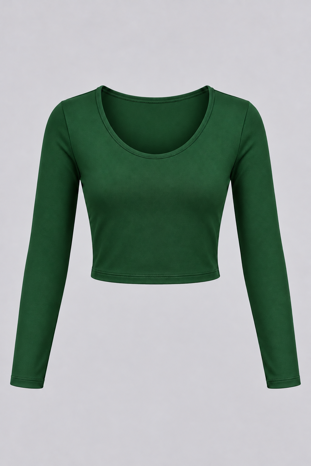 Women's Long-Sleeve Scoop Neck Cheerleading Crop Top