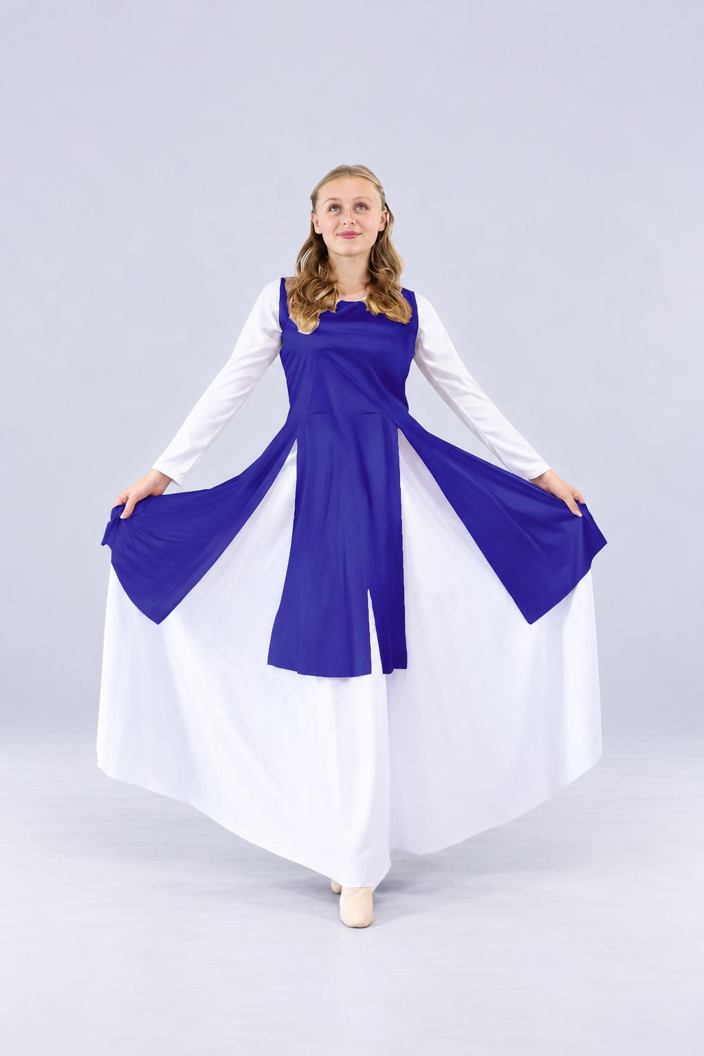 Women's Sleeveless Split Hem Praise Dance Tunic