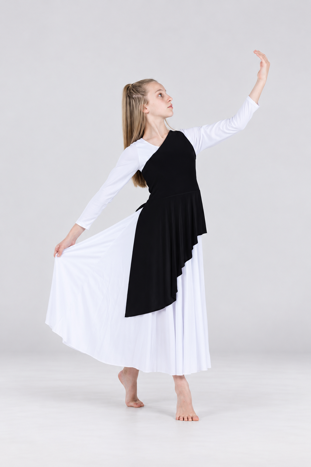 Girls' One-Shoulder Asymmetrical Praise Dance Tunic