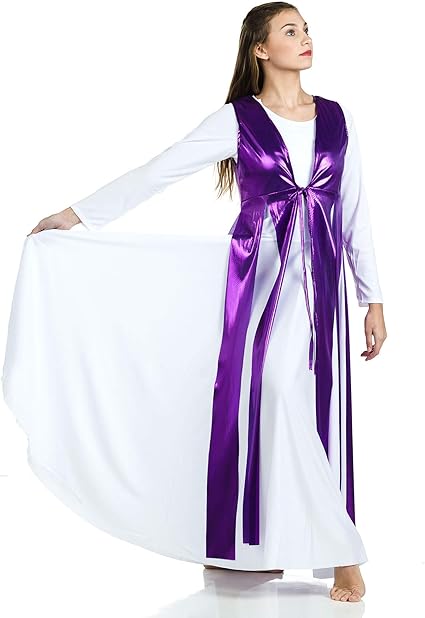 Split Shiny Metallic Streamer Tunic (white dress not included)