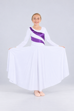 Girls' Long Sleeve Metallic Wave Praise Dance Dress