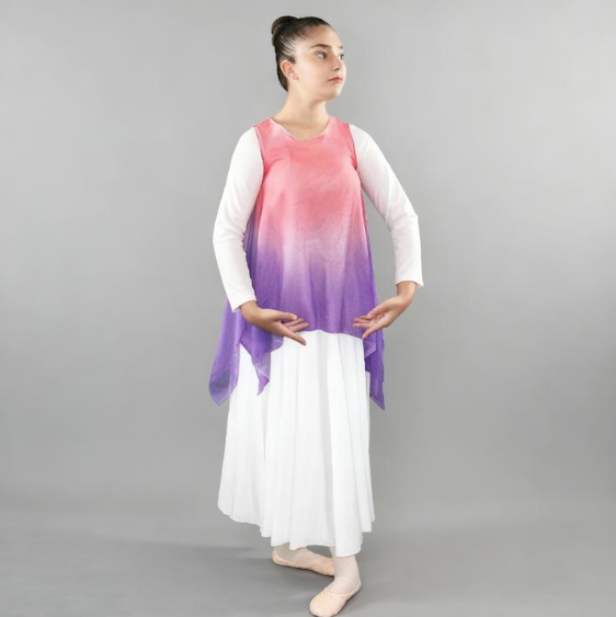 Child Watercolor Sleeveless Chiffon Tunic (dress not included)