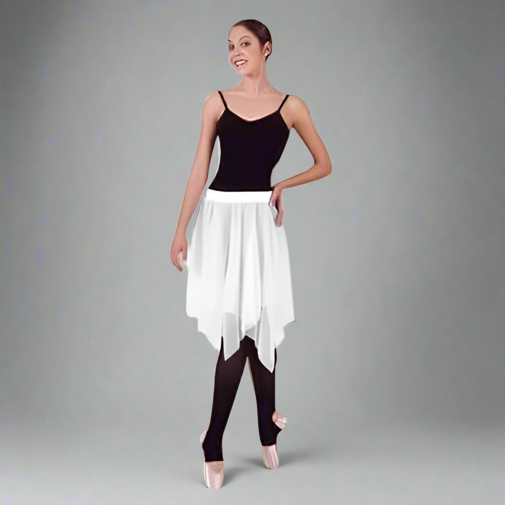 Uneven Hem Double Layer Chiffon Skirt Ministry Dance