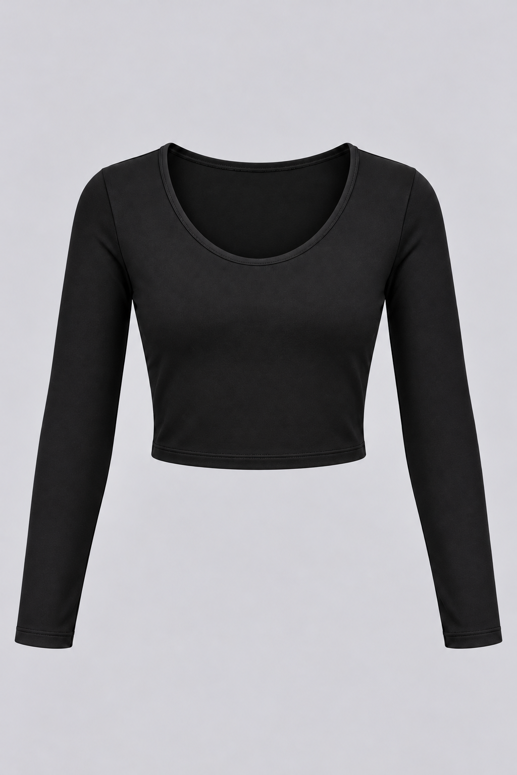 Women's Long-Sleeve Scoop Neck Cheerleading Crop Top