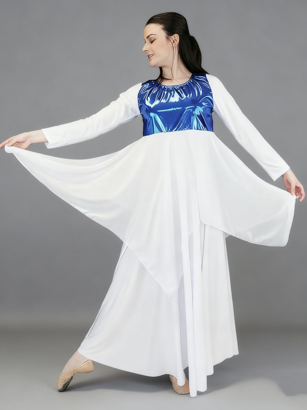 Metallic Chest Chiffon Overlay Dance Tunic (dress not included)