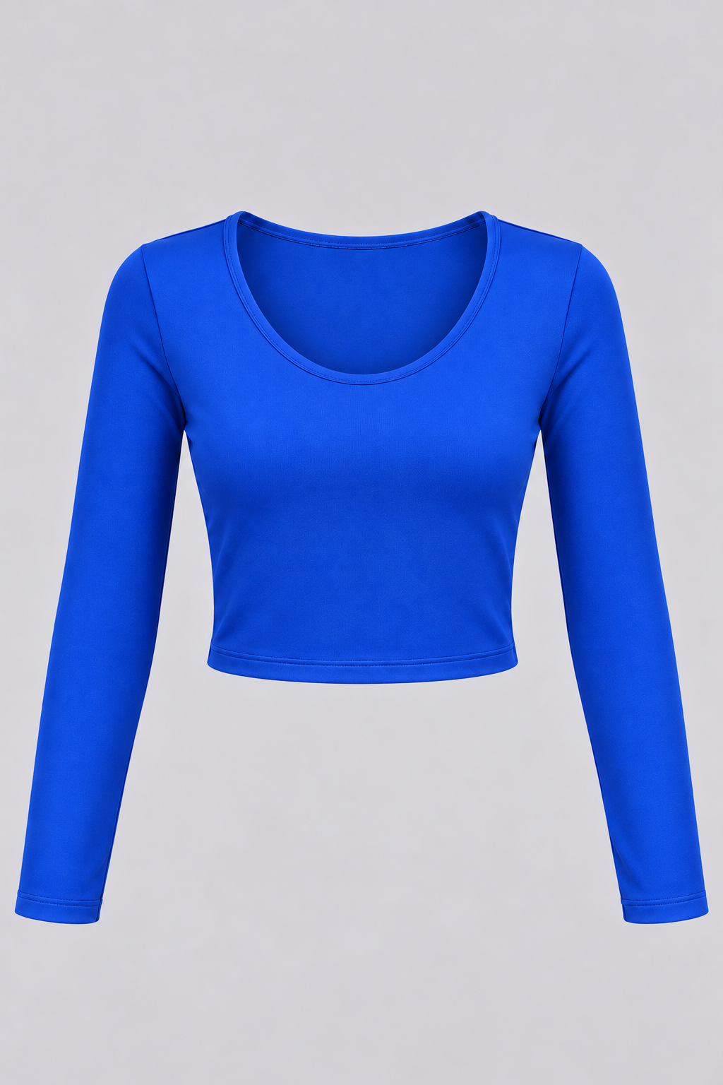 Women's Long-Sleeve Scoop Neck Cheerleading Crop Top