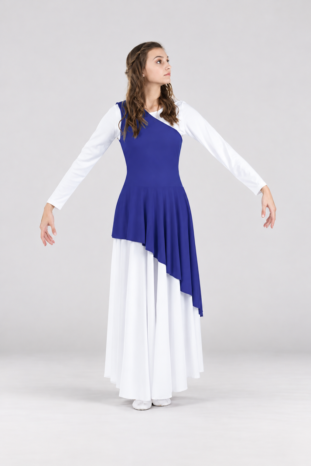 Women's One-Shoulder Asymmetrical Praise Dance Tunic