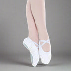 Baiwu Women's Canvas Split Sole Dance Slipper - White