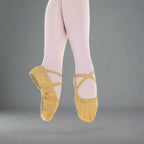 Baiwu Women's Canvas Split Sole Dance Slipper - Tan