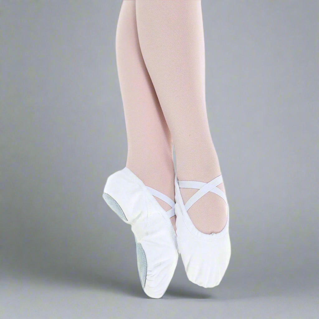 Baiwu Girl's Canvas Split Sole Dance Slipper