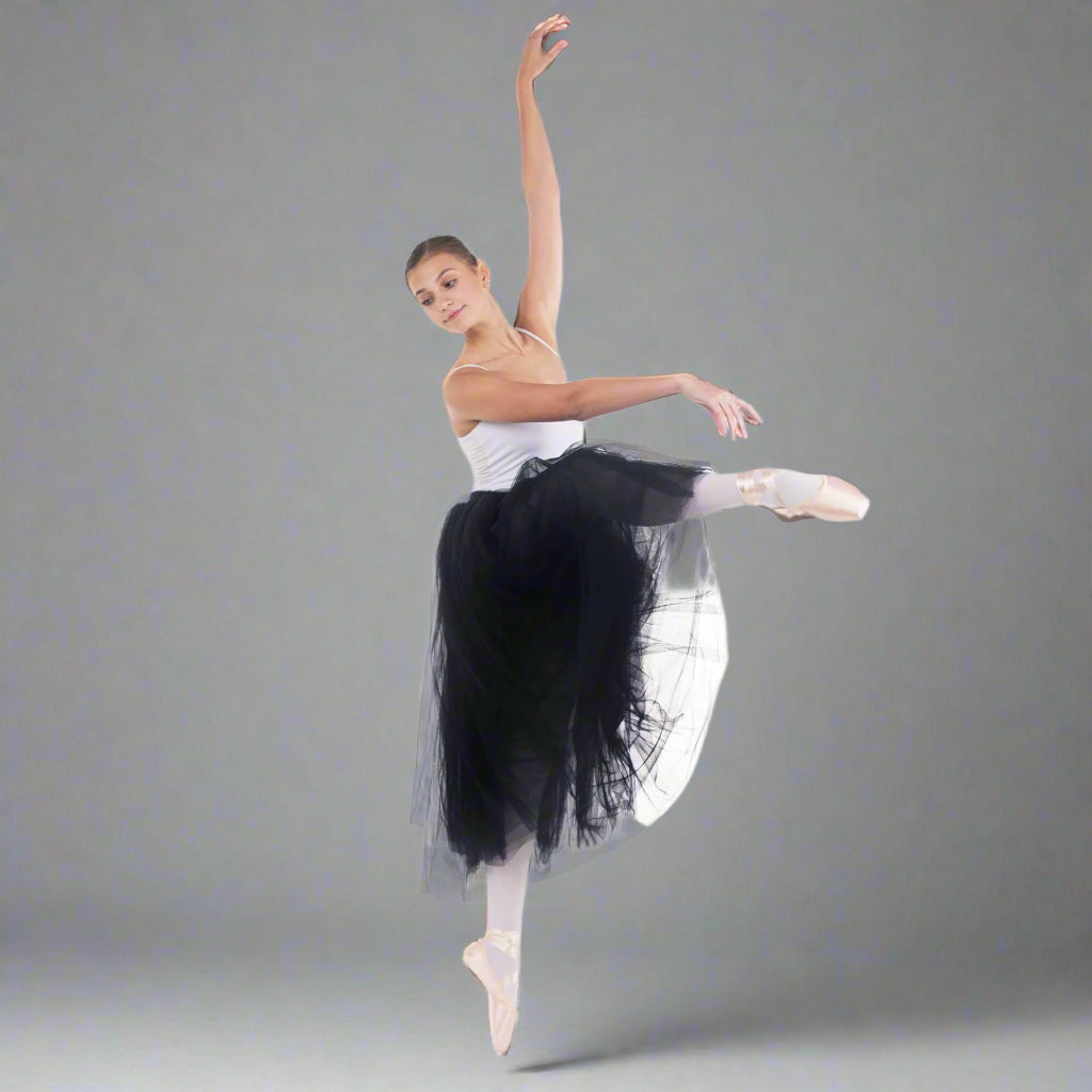 Baiwu Women's Ballet Long Performance Tutu Skirt - Black