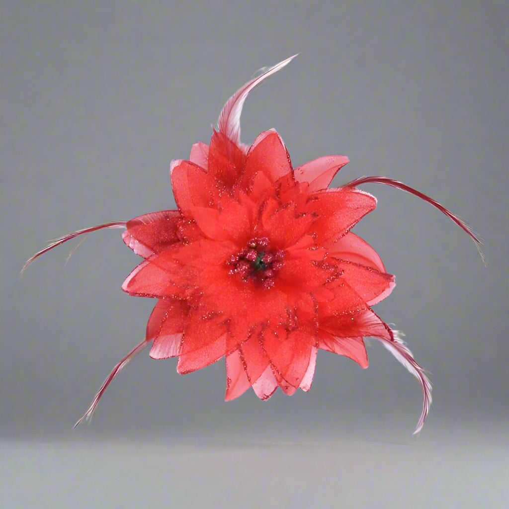 Belly Dancing Flower Hair Clip - Red
