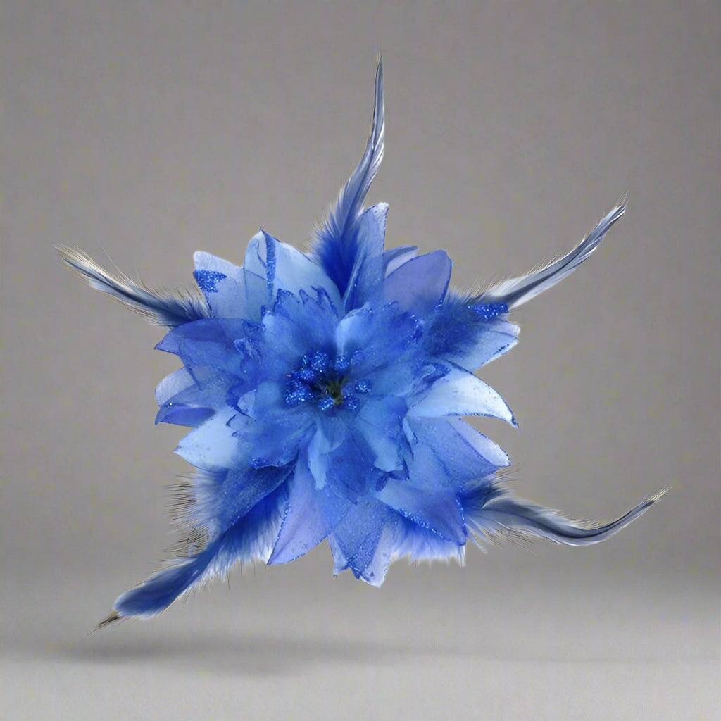 Belly Dancing Flower Hair Clip - Blue