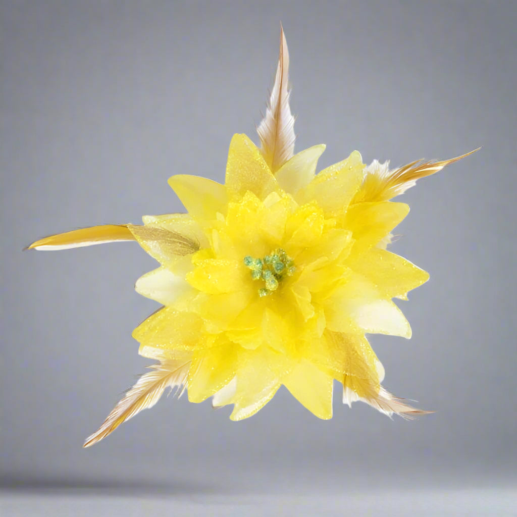 Belly Dancing Flower Hair Clip - Yellow