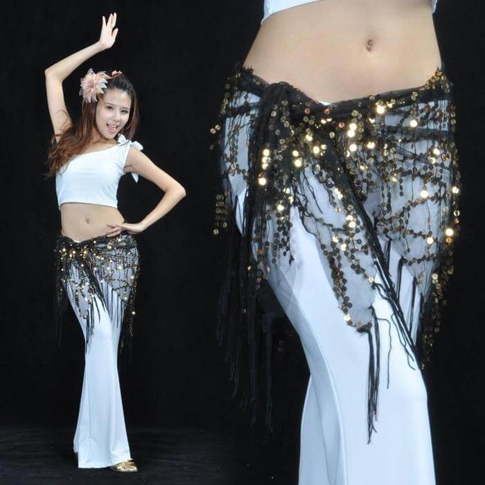 Belly Dance Hip Scarf With Fringe