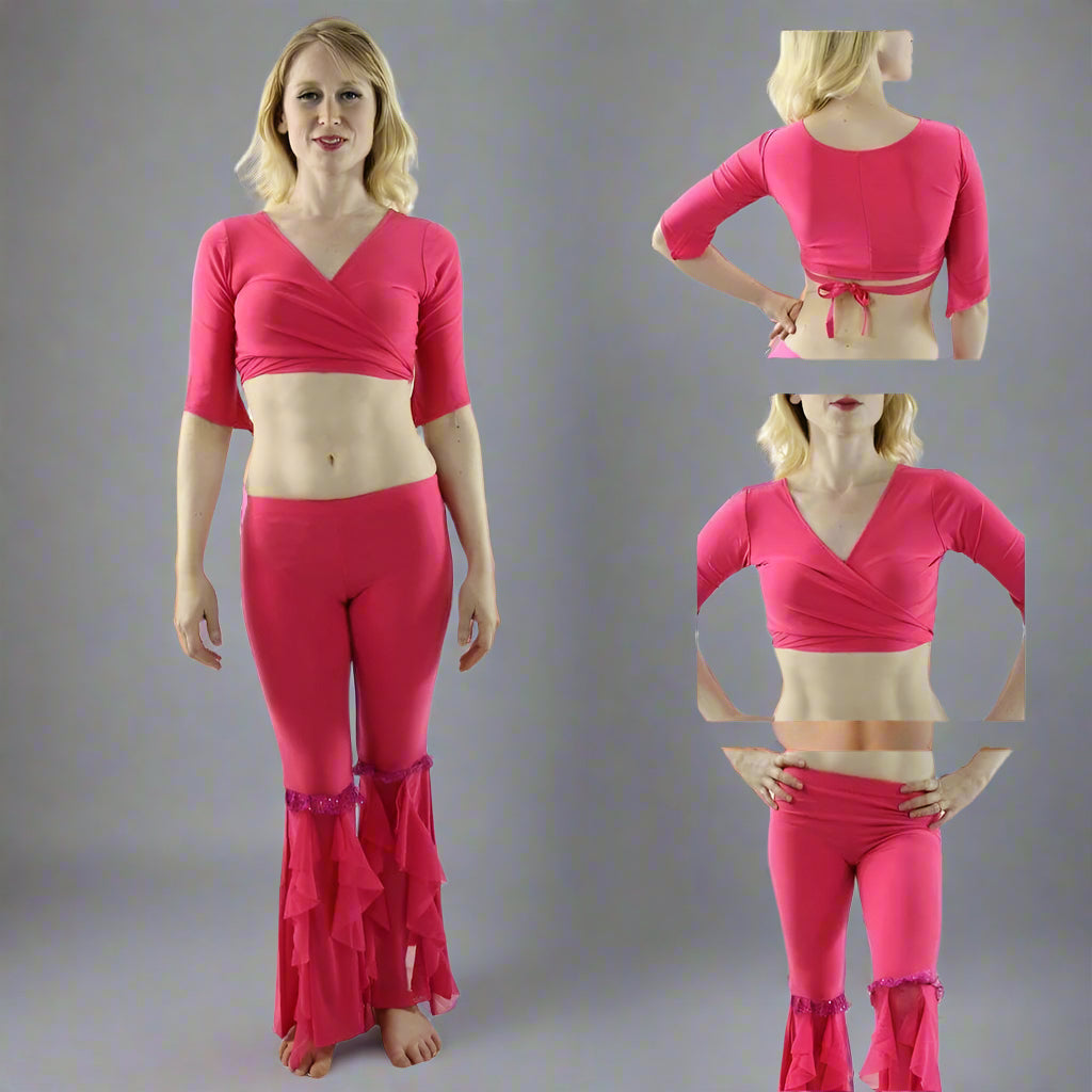 Dynamic 2-Piece Belly Dance Costume(Belt not included)