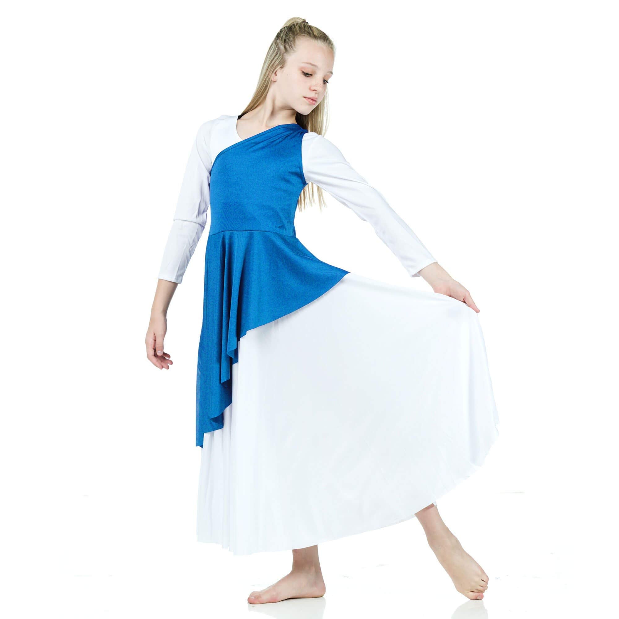 Child Diagonal Cut Flowy Dance Tunic (dress not included)