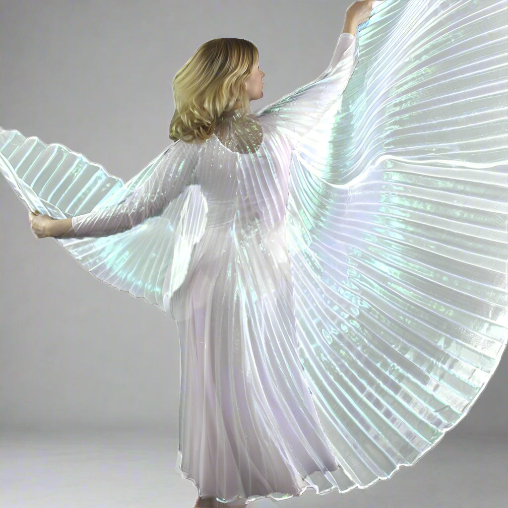 Iridescent White Worship Angel Wing