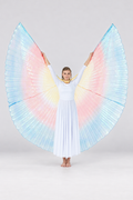 Yellow-Red-Blue Gradient Neon Worship Angel Wings