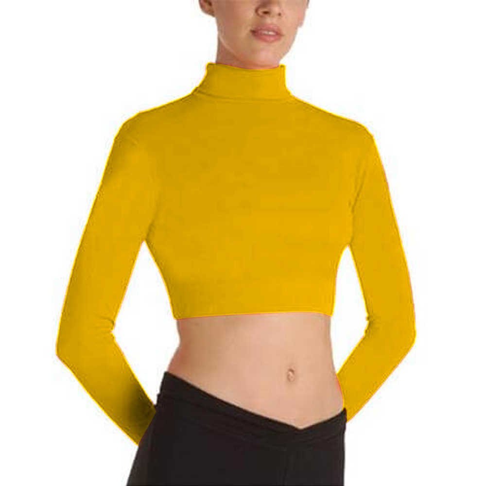 Body Wrappers BWProWear Long Sleeve Turtleneck Midriff Pullover