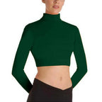 Body Wrappers BWProWear Long Sleeve Turtleneck Midriff Pullover - Forest Green