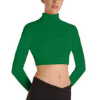 Body Wrappers BWProWear Long Sleeve Turtleneck Midriff Pullover - Kelly
