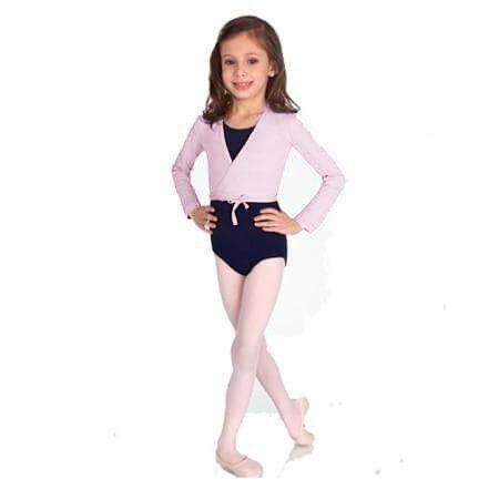 Body Wrappers Child Long Sleeve Wrap Sweater - Light Pink