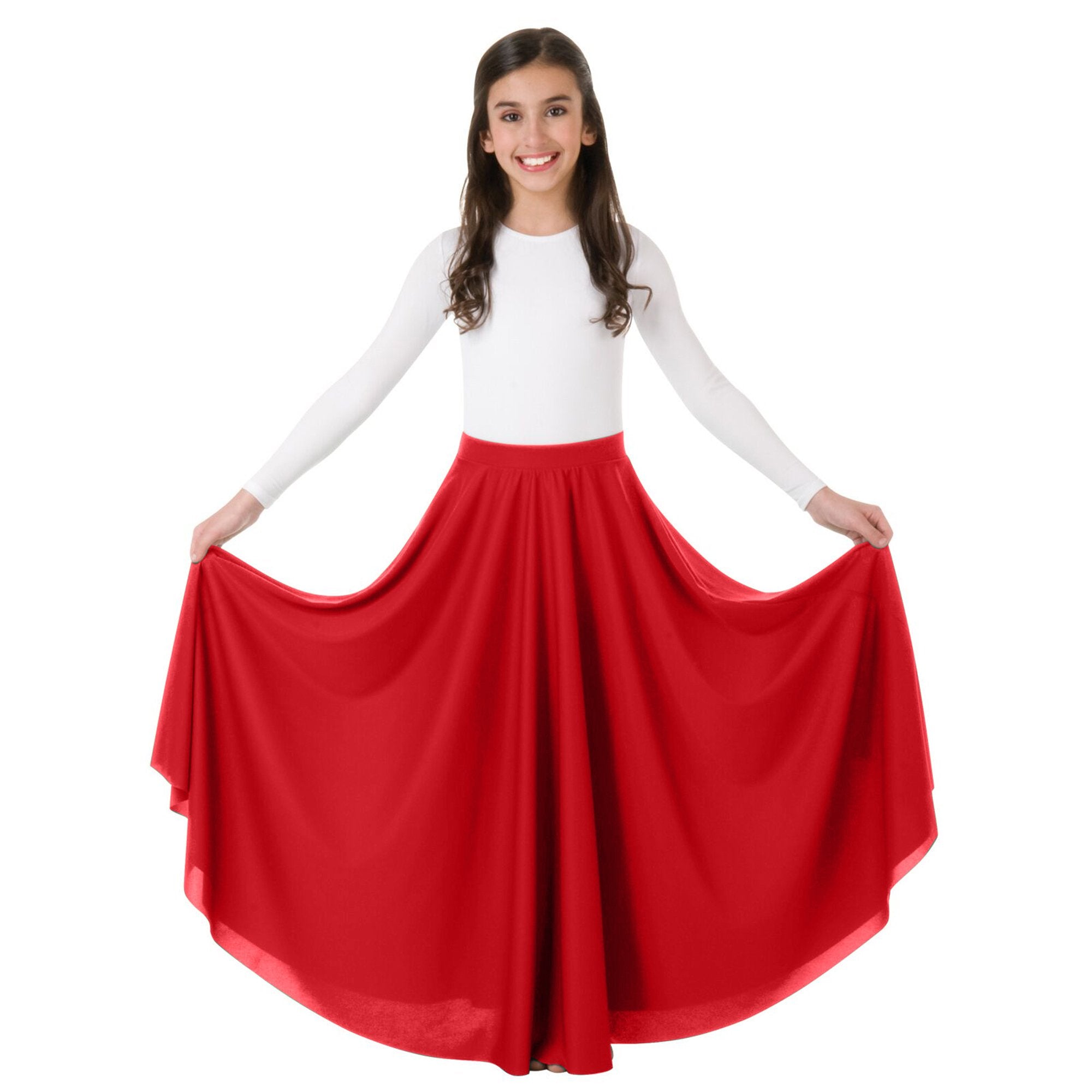 Body Wrappers Praise Dance Circle skirt - Scarlet