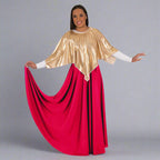 Celebration of Spirit Long full Circle Skirt Worship Dance - Scarlet