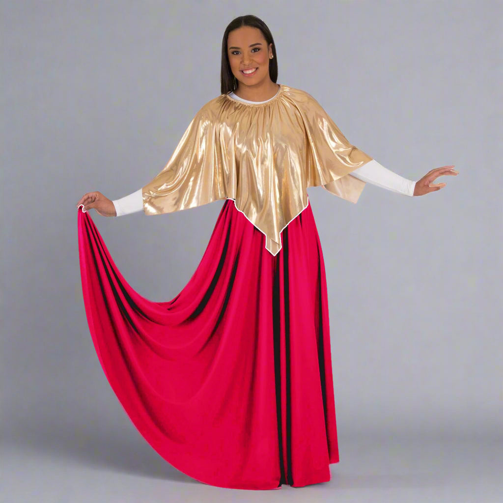 Celebration of Spirit Long full Circle Skirt Worship Dance - Scarlet