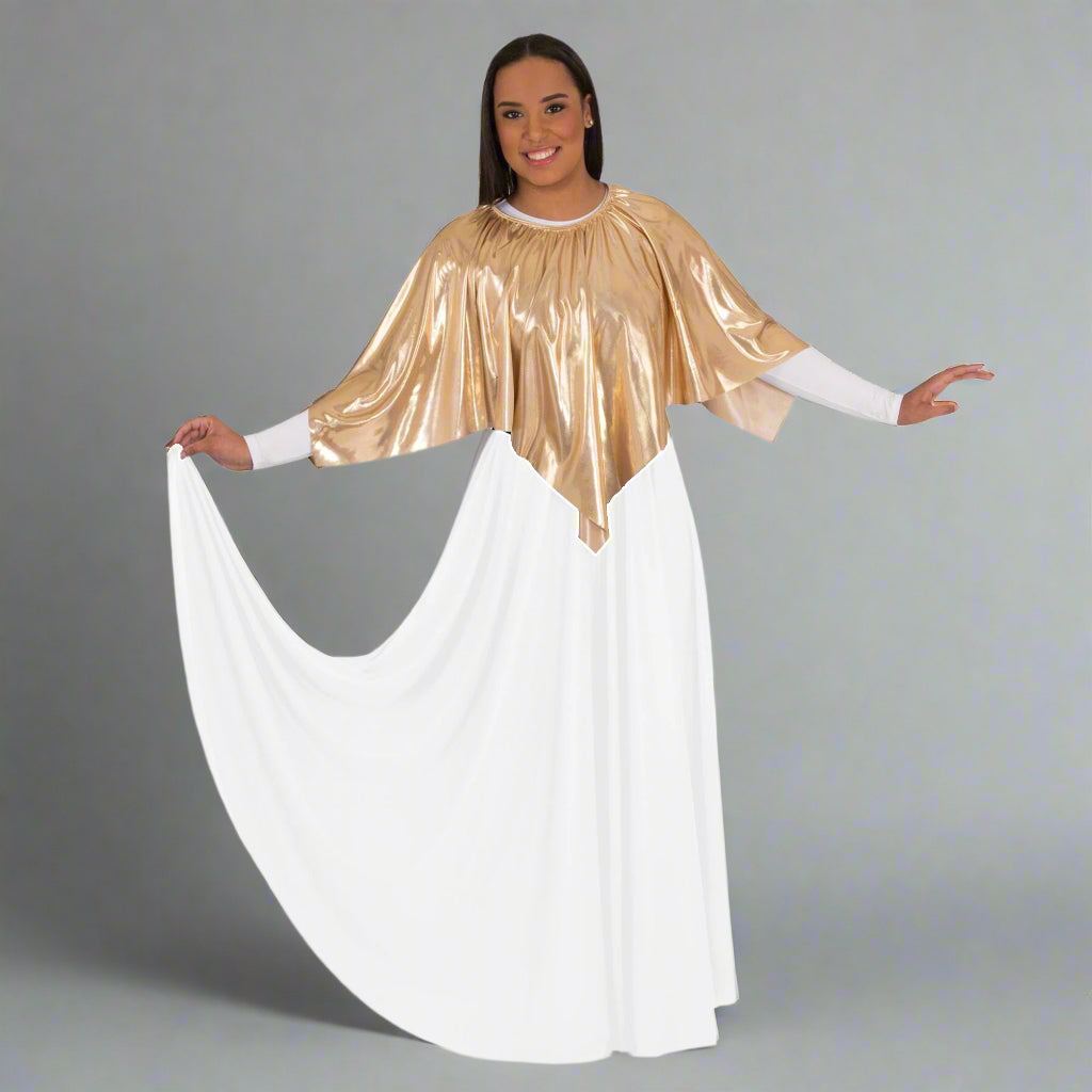 Celebration of Spirit Long full Circle Skirt Worship Dance - White