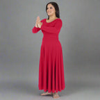 Body Wrappers Long Sleeve Praise Dance Dress - Scarlet